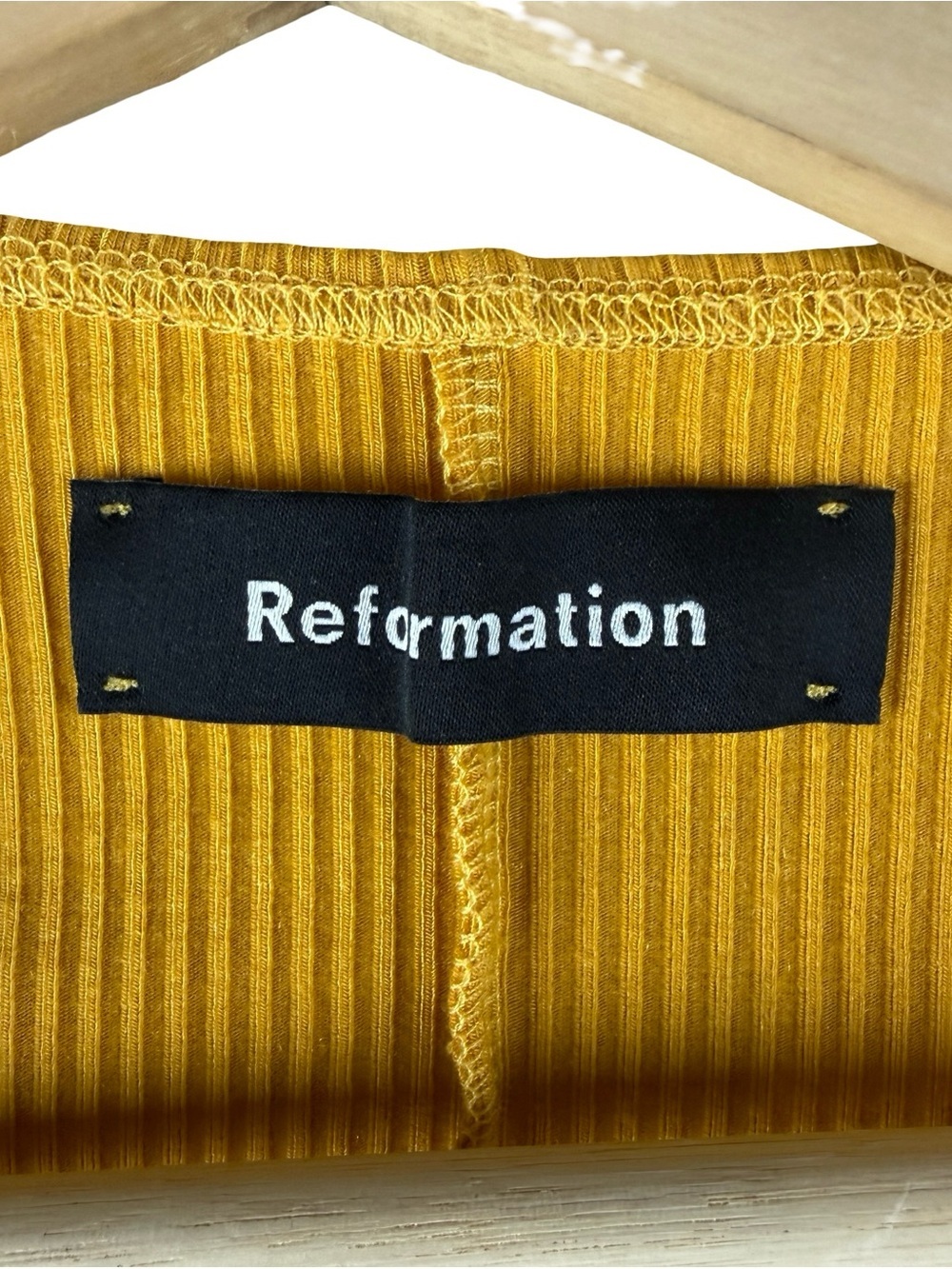 Reformation Ribbed Yellow Mini Dress - Picture 8 of 9